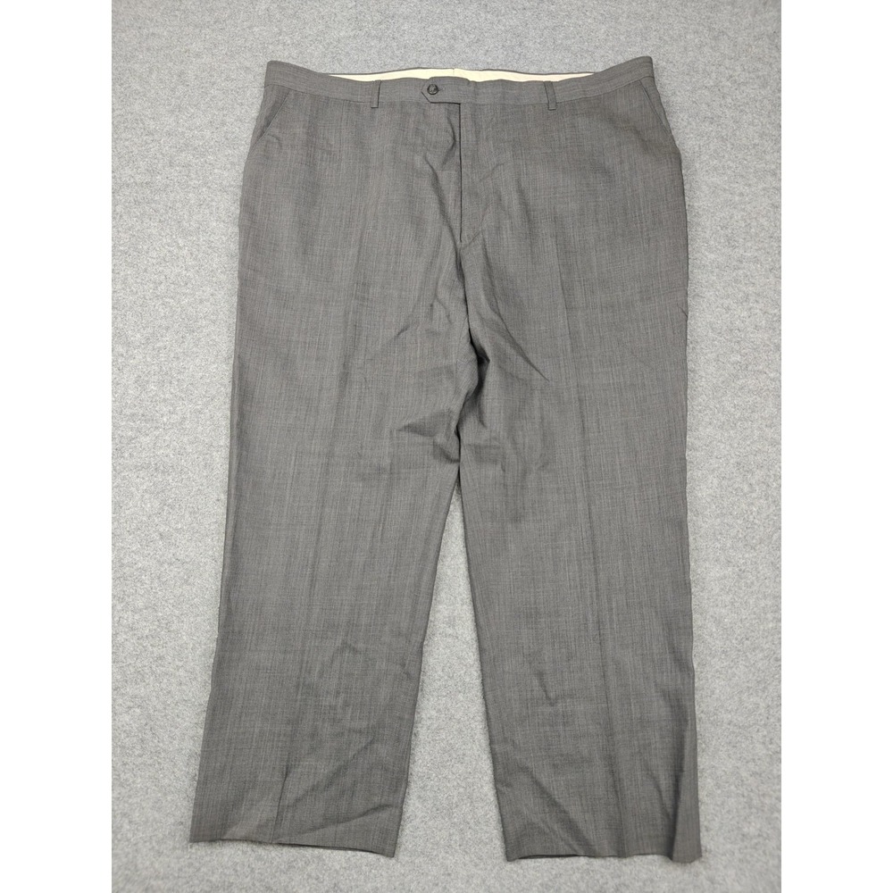 Pronto Uomo Pants Mens 46x32 Gray Wool Flannel Dress Classic Fit Lined Trousers